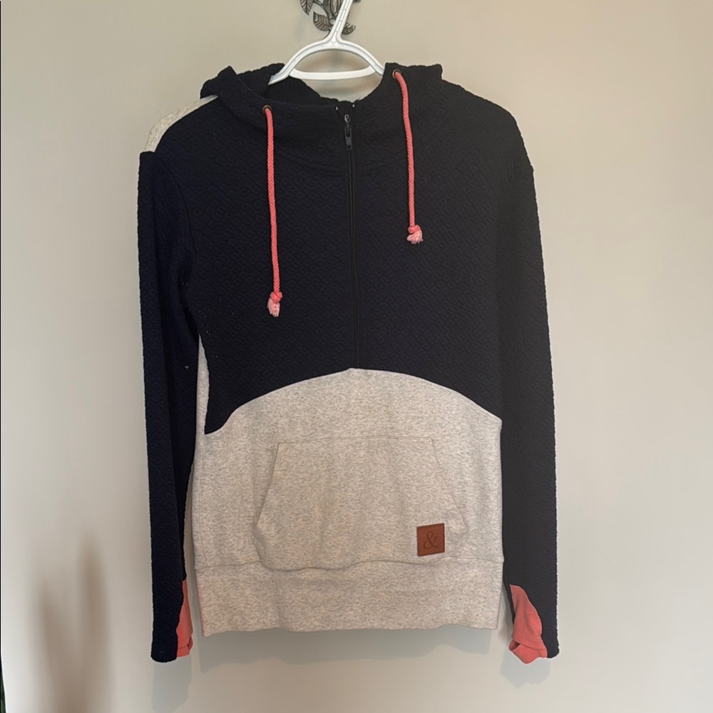 Navy and Gray Half Zip hoodie